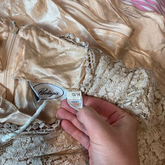 Pantagis vintage 80s Union made lace cottage dress - Picture 7 of 7